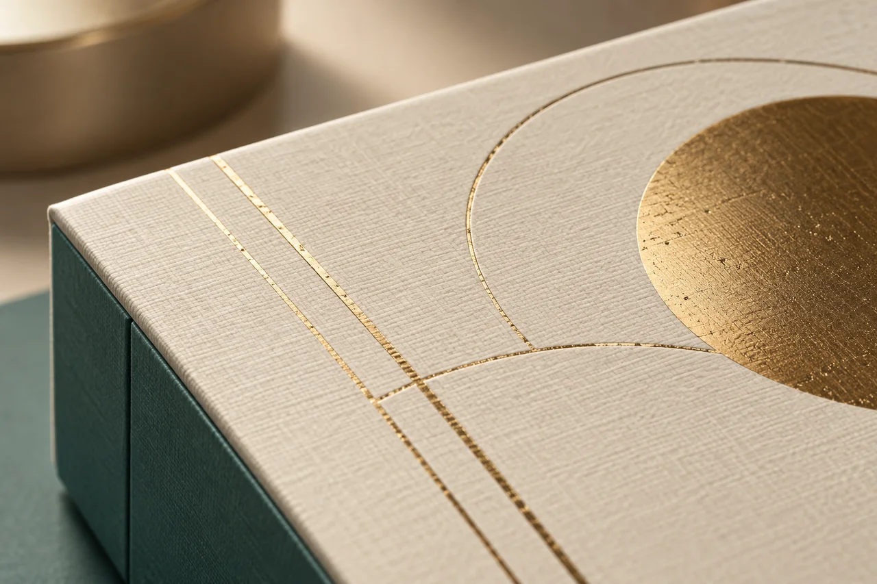 AI-generated concept of fine foil details on textured paper