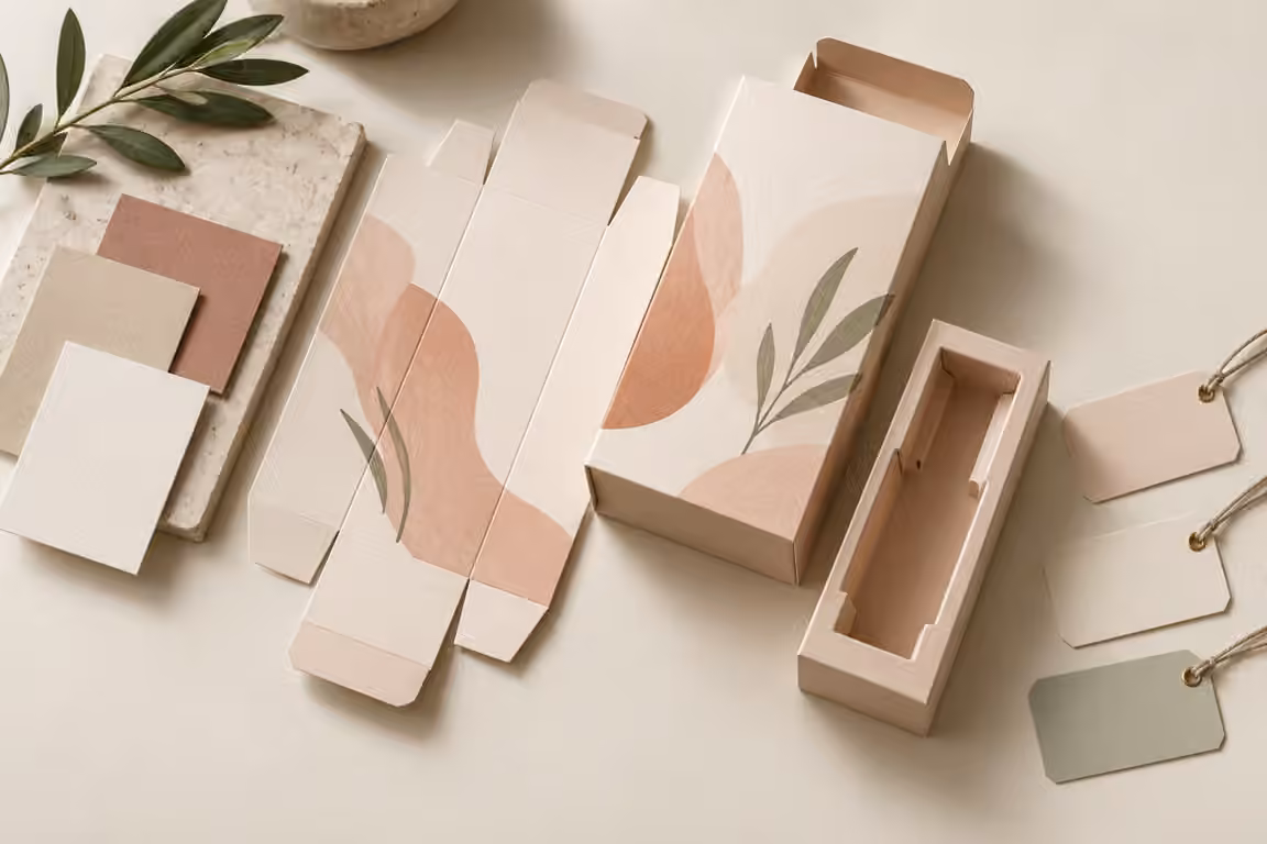 AI-generated concept of carton components with separate blank approval tags