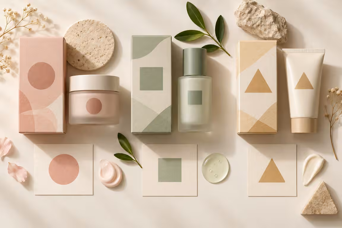 AI-generated concept of carton and container pairs with matching simple symbols