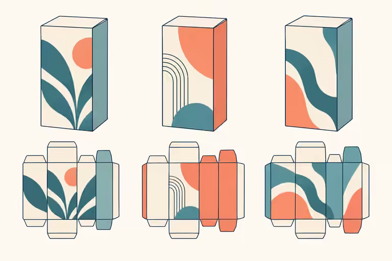AI-generated concept of language-specific beauty cartons beside matching proof sheets