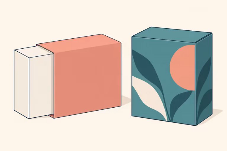 AI-generated concept of a sleeved plain beauty box beside a printed carton