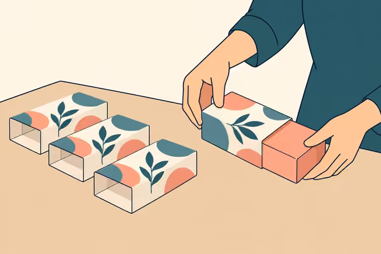 AI-generated concept of hands fitting a sleeve at a simple packing station