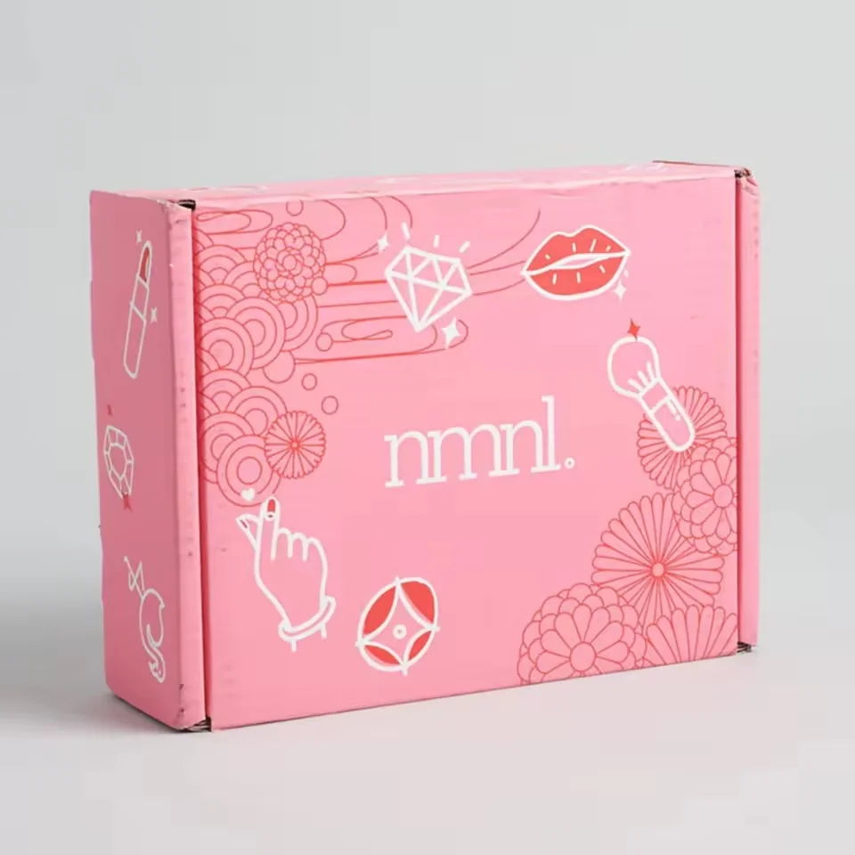Pink Cosmetic Corrugated Shipping Box