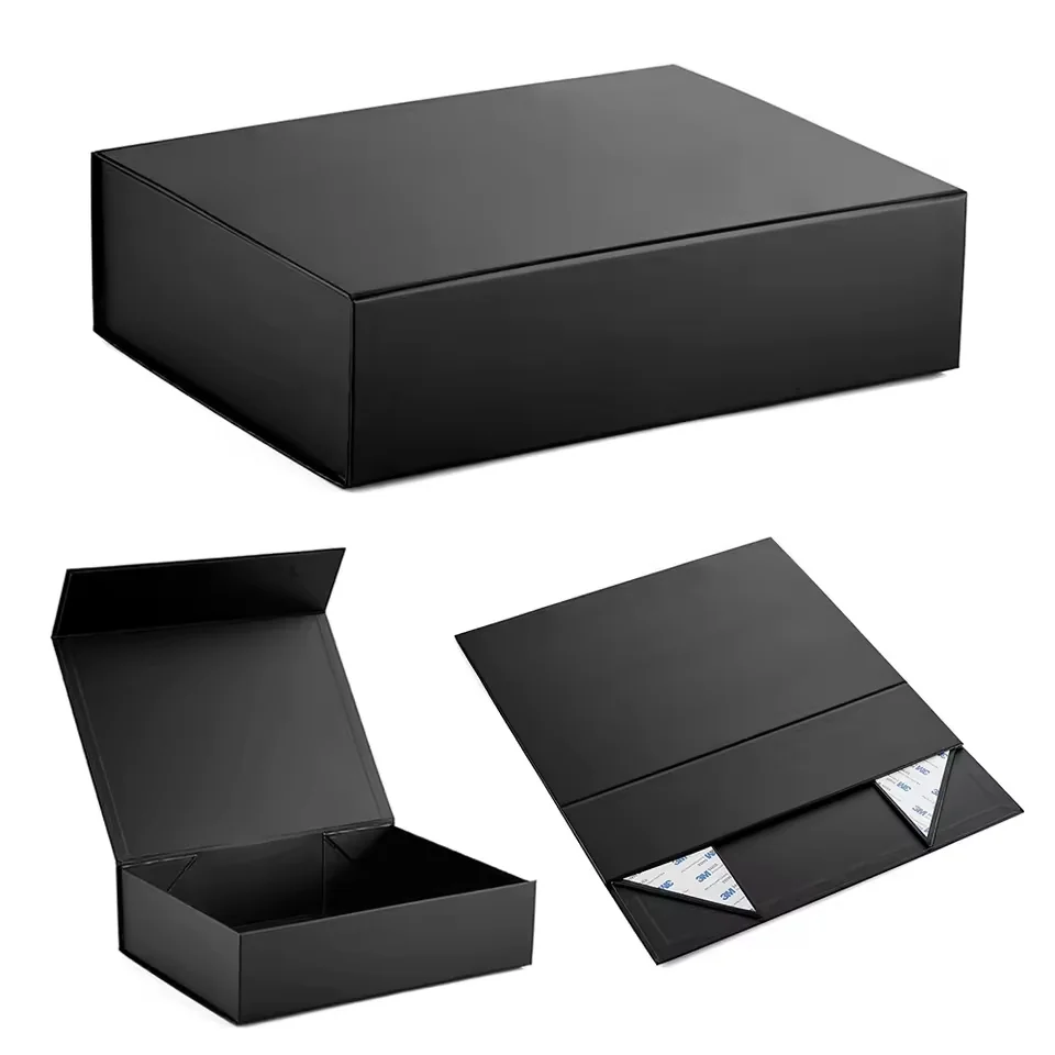Black Foldable Magnetic Paper Box