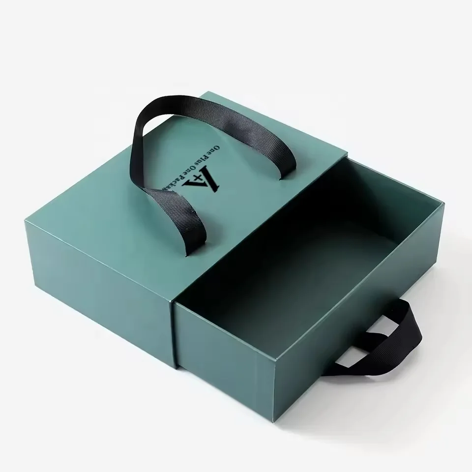 Hair and Wig Drawer Box with Ribbon Handle