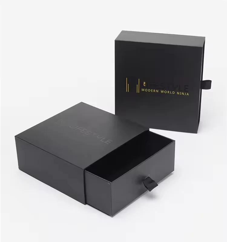 Black Jewelry Drawer Box with Pull Handle