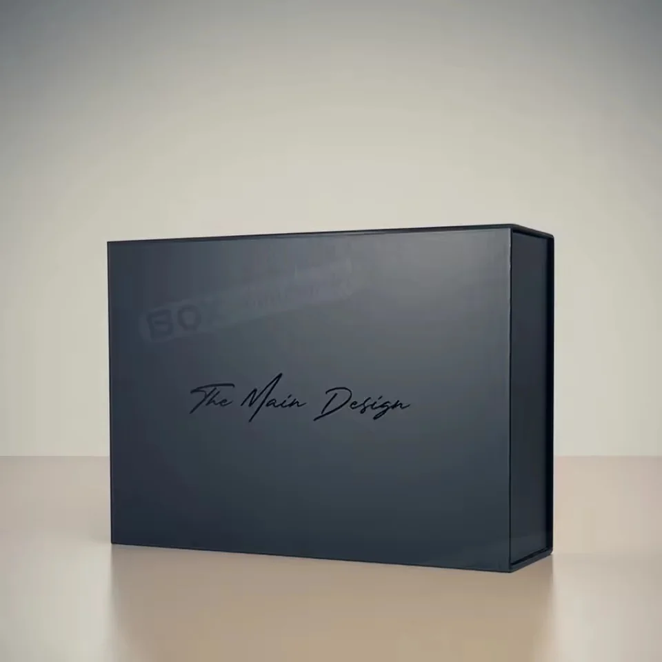 Black Magnetic Hoodie Box with Spot Gloss