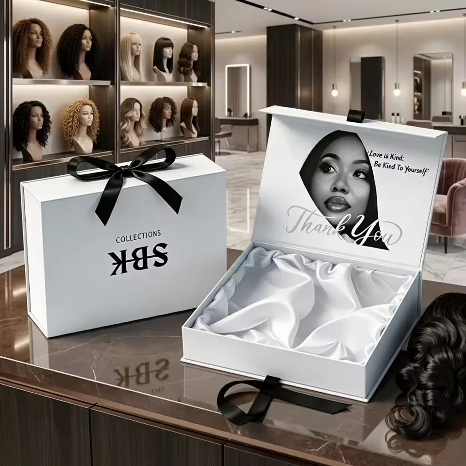 Folding Magnetic Hair Box with Satin Insert