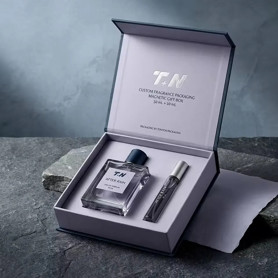 Blue Book-Style Perfume Box with Fitted Insert